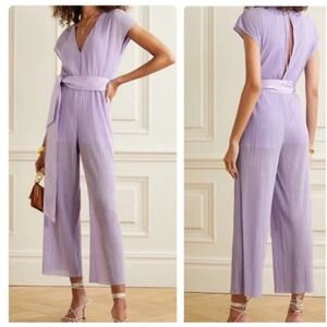 Alice + Olivia Mitsue Plisse Lavender Jumpsuit Womens 6 - No Sash